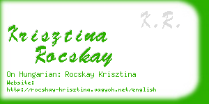 krisztina rocskay business card